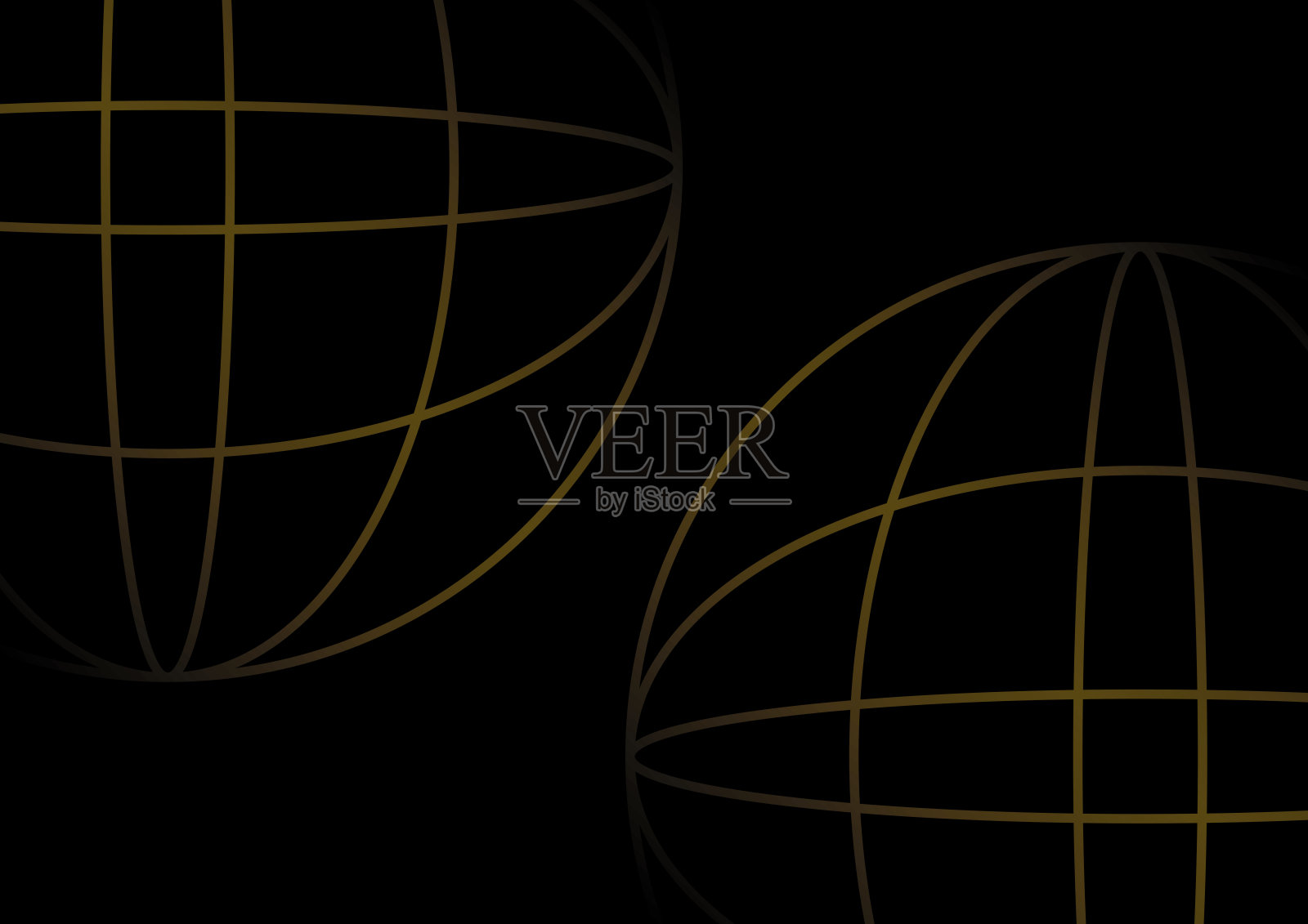 一幅用线条绘制的简单背景球体图像插画图片素材