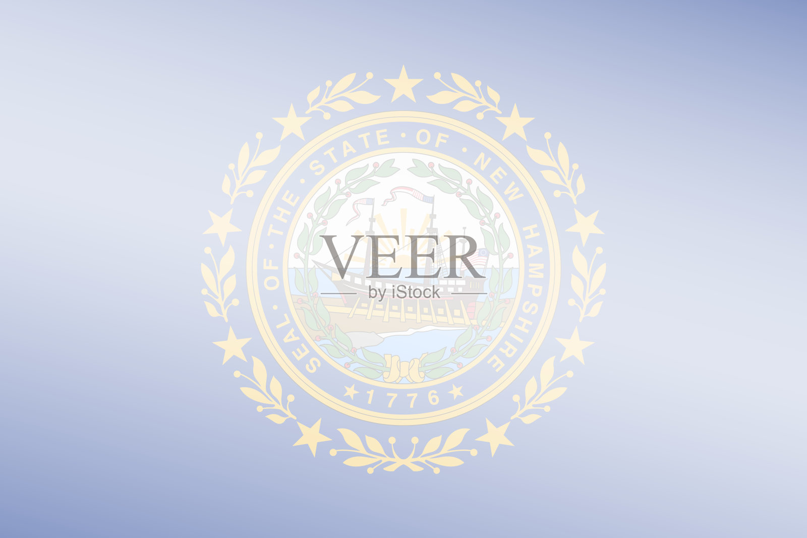 新罕布什尔州轻透明风格化旗帜 - 矢量背景插画图片素材