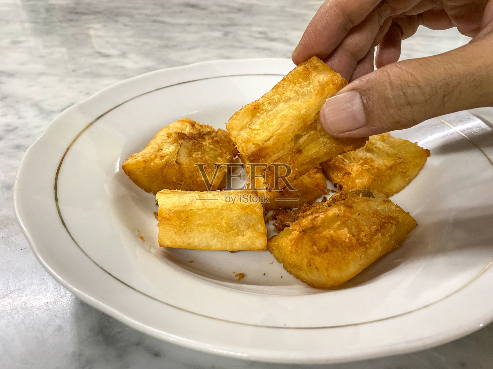 炸木薯照片摄影图片