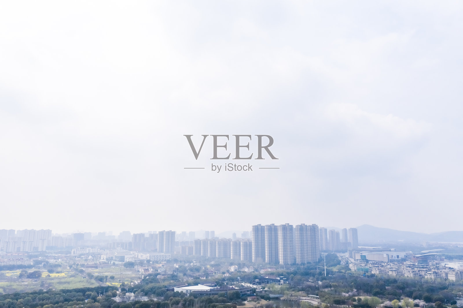 无锡市天际线的航拍摄影，江苏，中国，亚洲。照片摄影图片