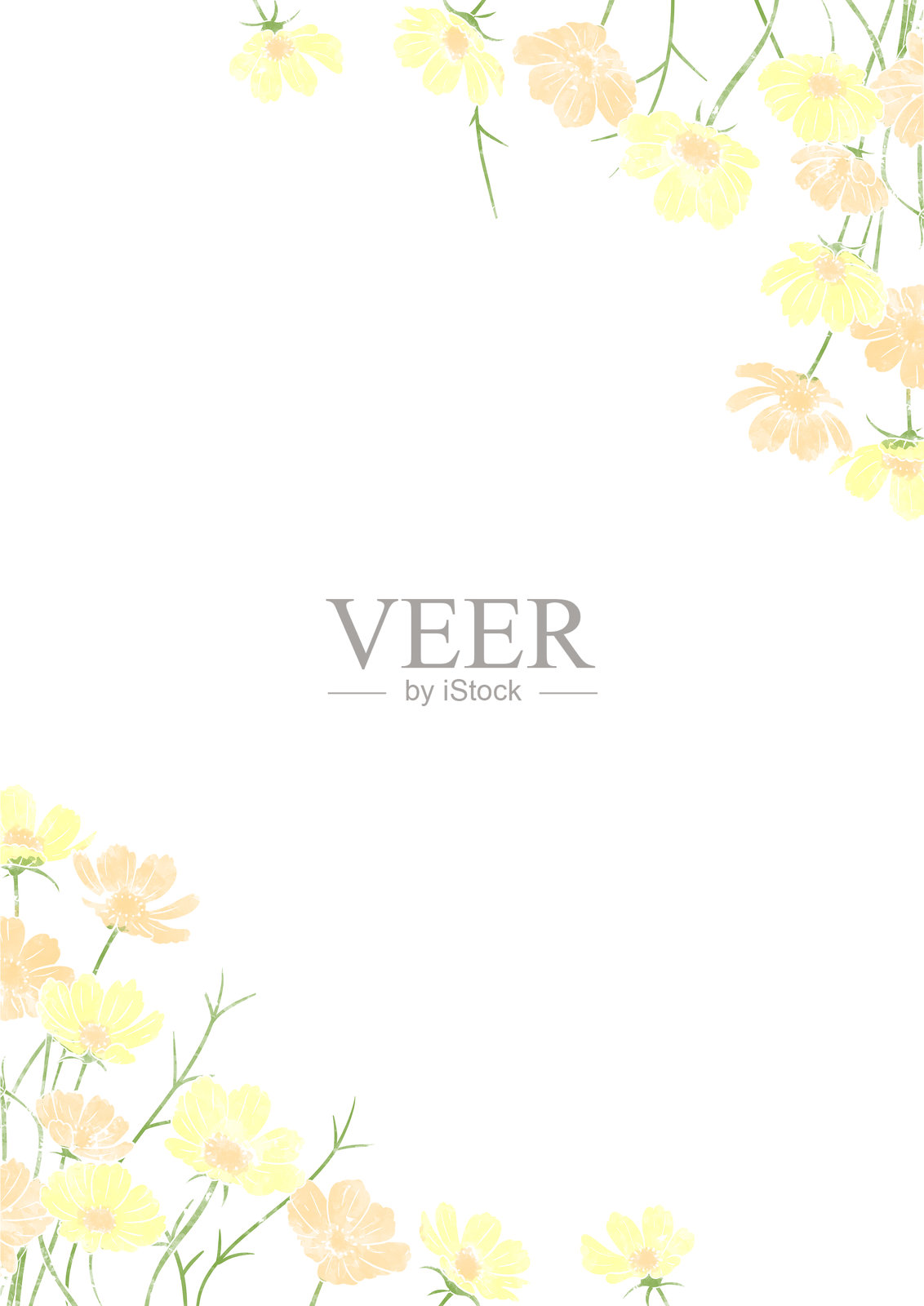 黄色宇宙背景框架插画图片素材