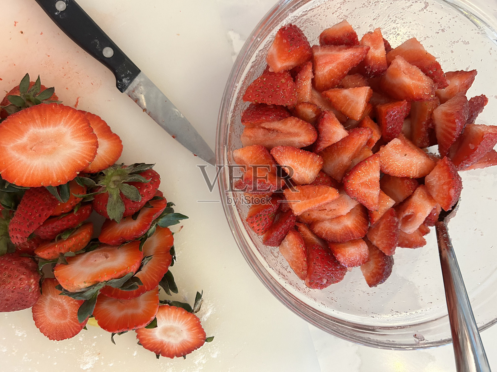 切草莓照片摄影图片