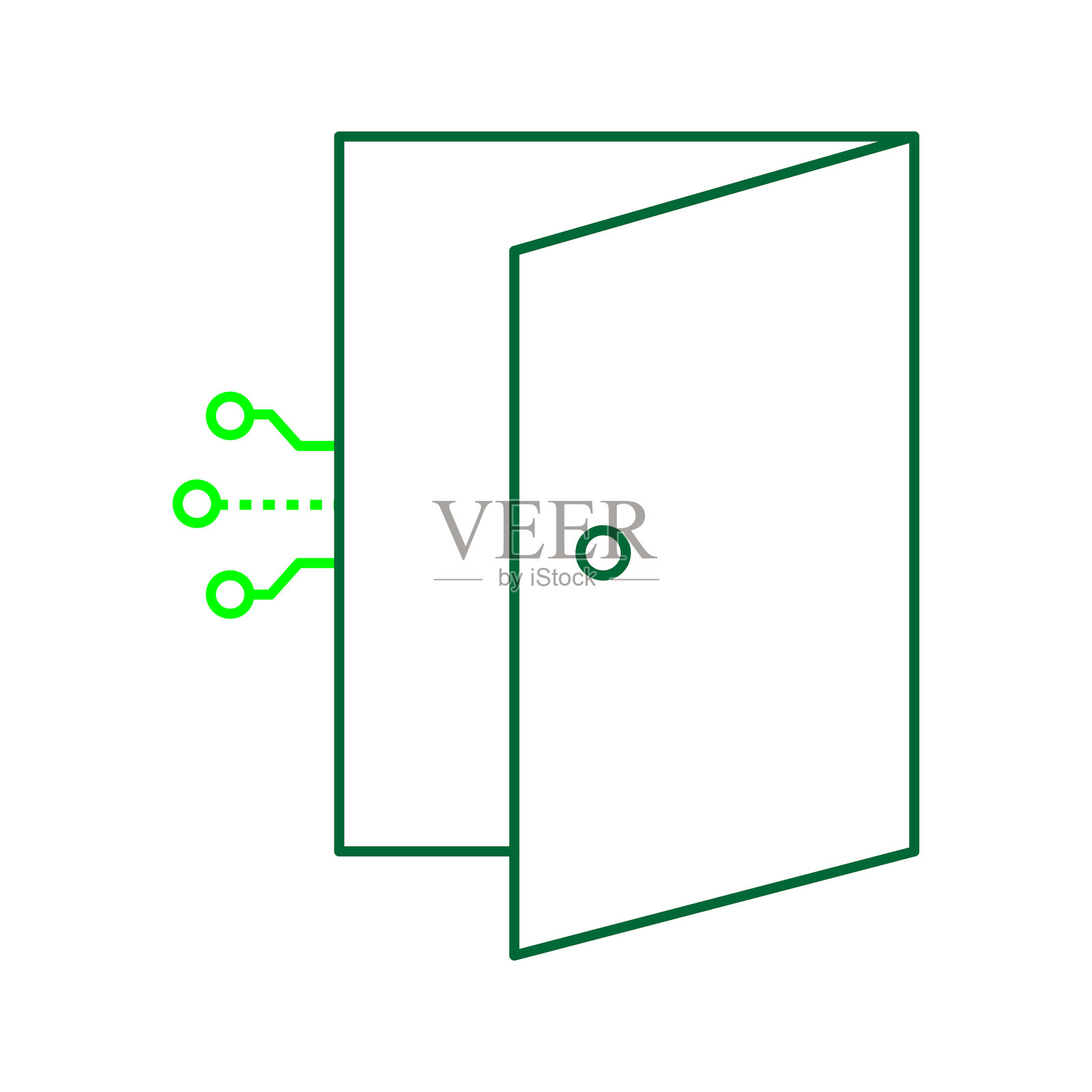 自动化访问的AI网关门矢量图标设计，网关，技术，安全门插画图片素材