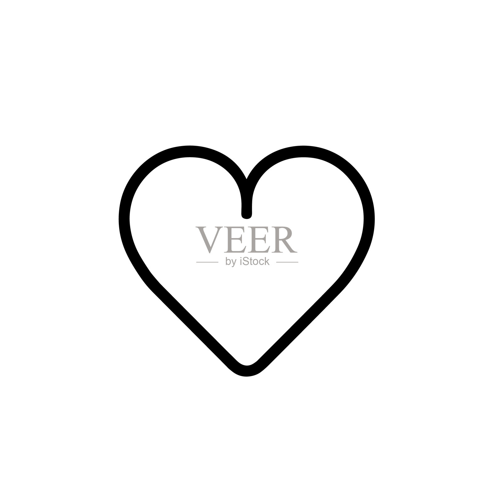 简单的心形图标，代表爱、情感和关怀 - 非常适合浪漫、医疗和社交媒体项目插画图片素材