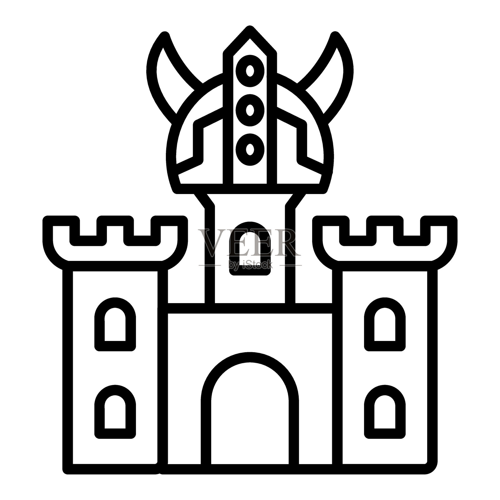 维京城堡图标风格插画图片素材