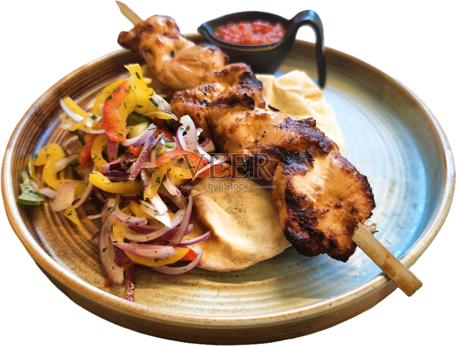 美味的印度-太平洋菜肴：鸡肉沙赫利克。照片摄影图片