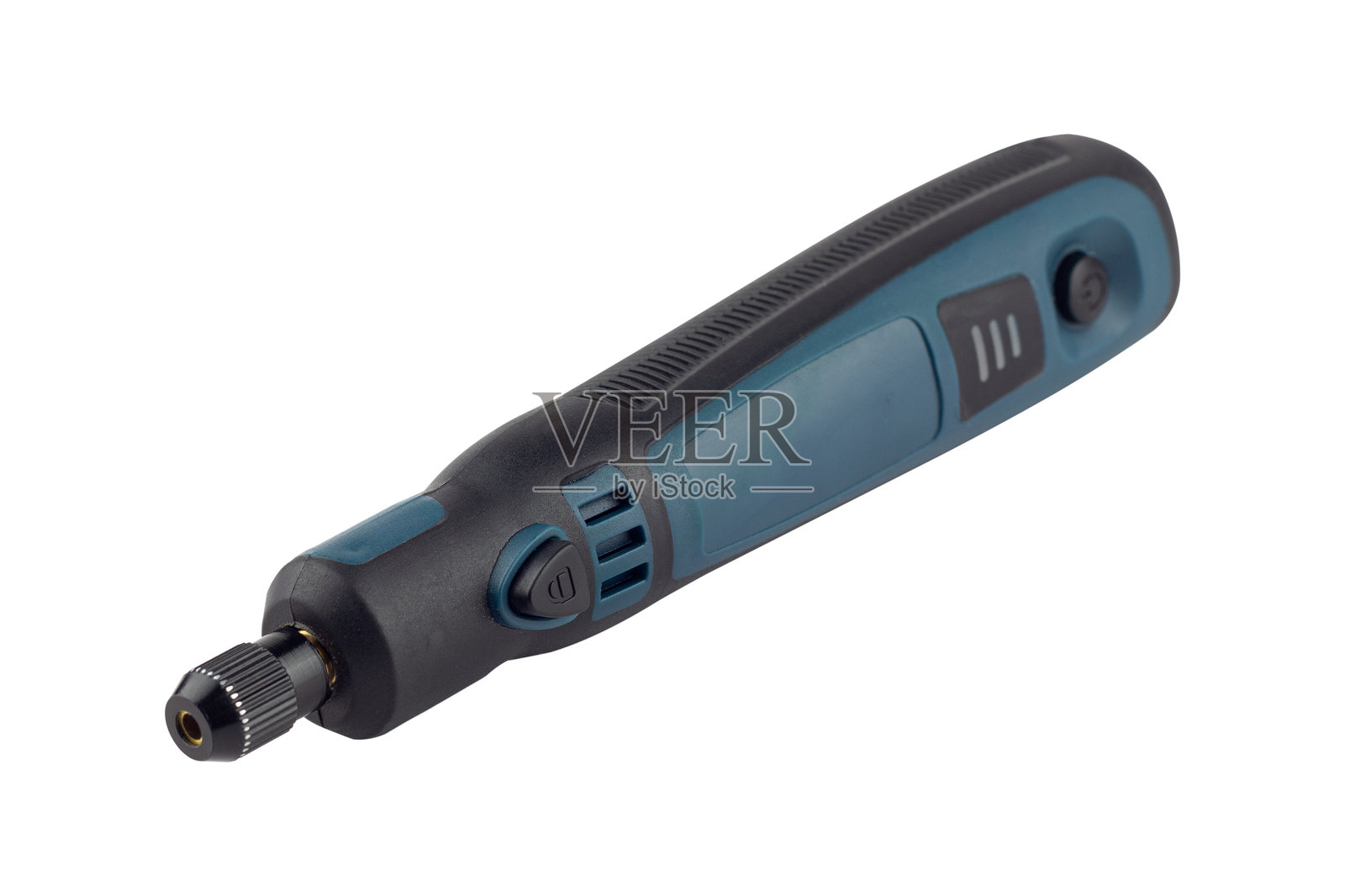 手持电动雕刻机，背景隔离，电池供电照片摄影图片