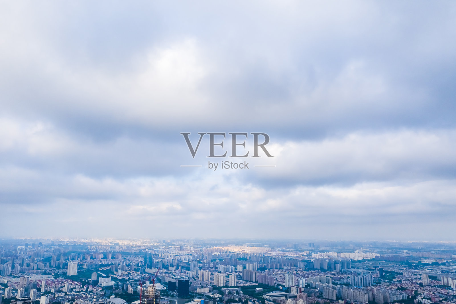 中国上海城市天际线的航拍摄影照片摄影图片