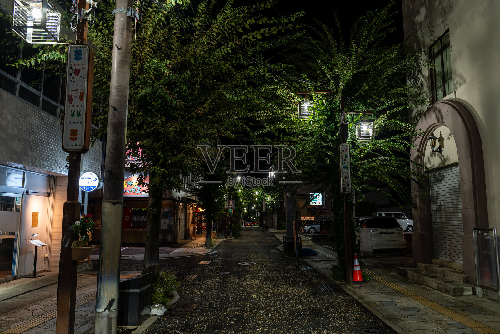 中津川的古老中仙道夜景照片摄影图片