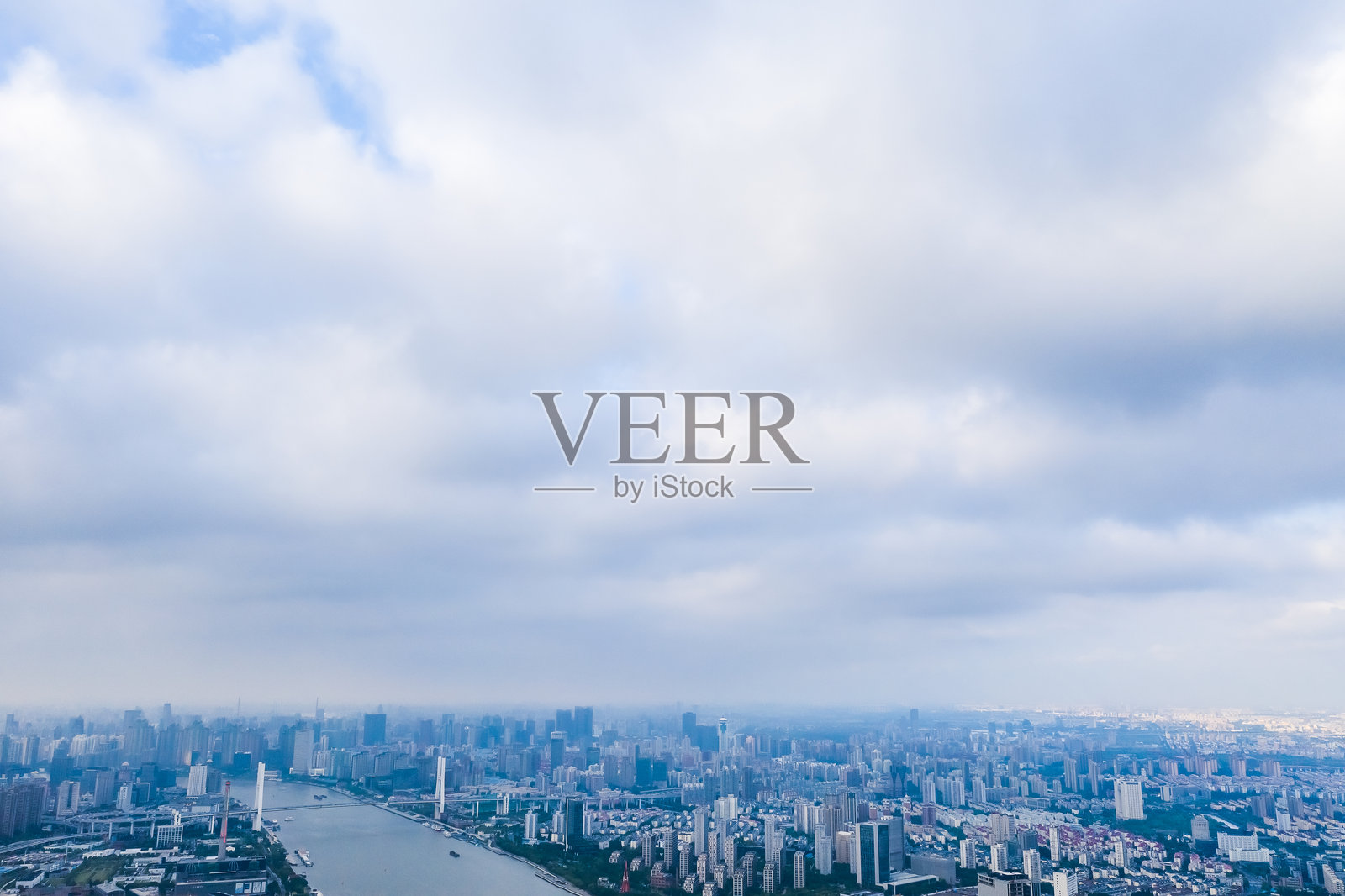 中国上海城市天际线的航拍摄影照片摄影图片