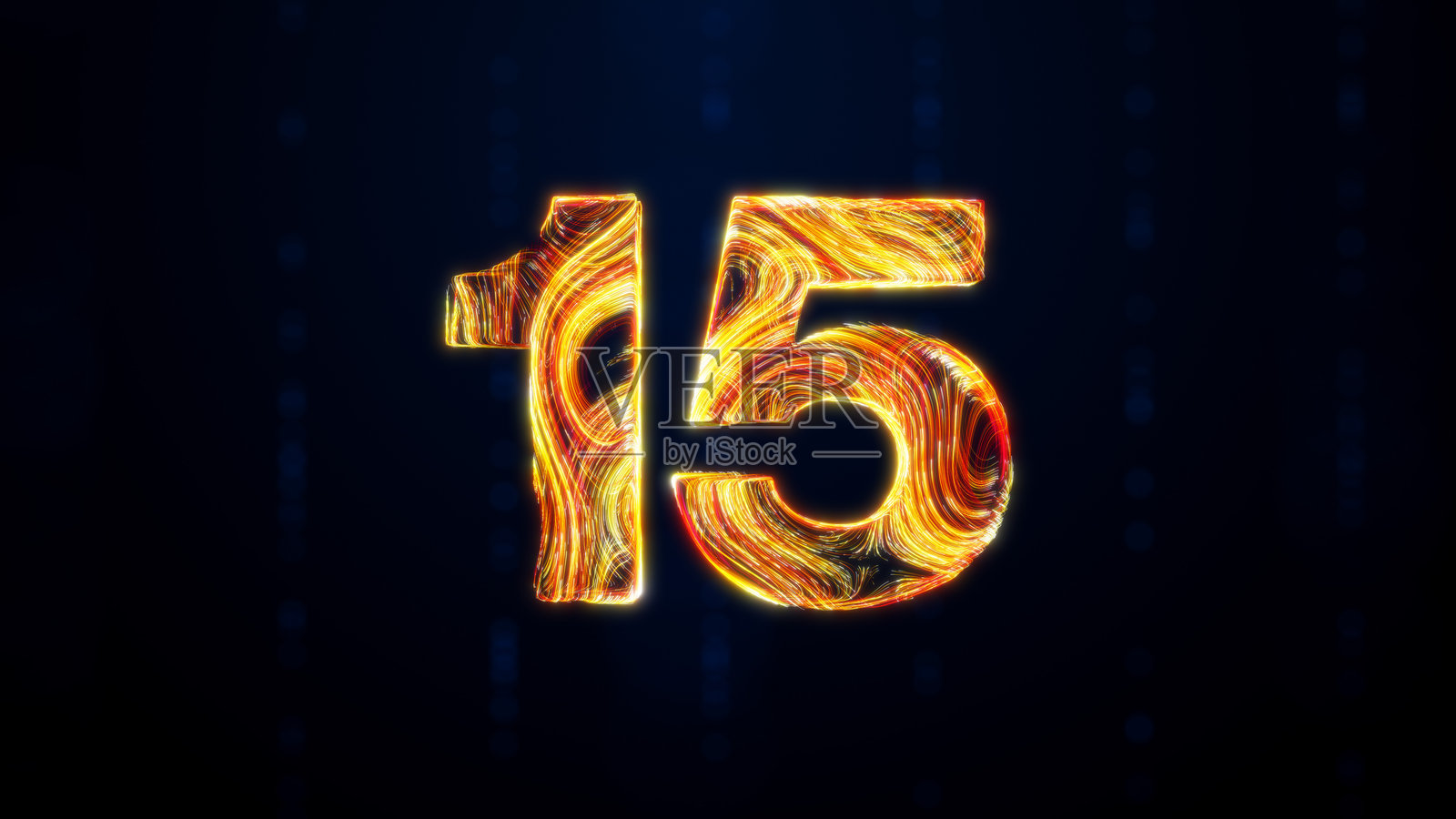 蓝色虚化背景上的火焰发丝的3D粒子15数字照片摄影图片