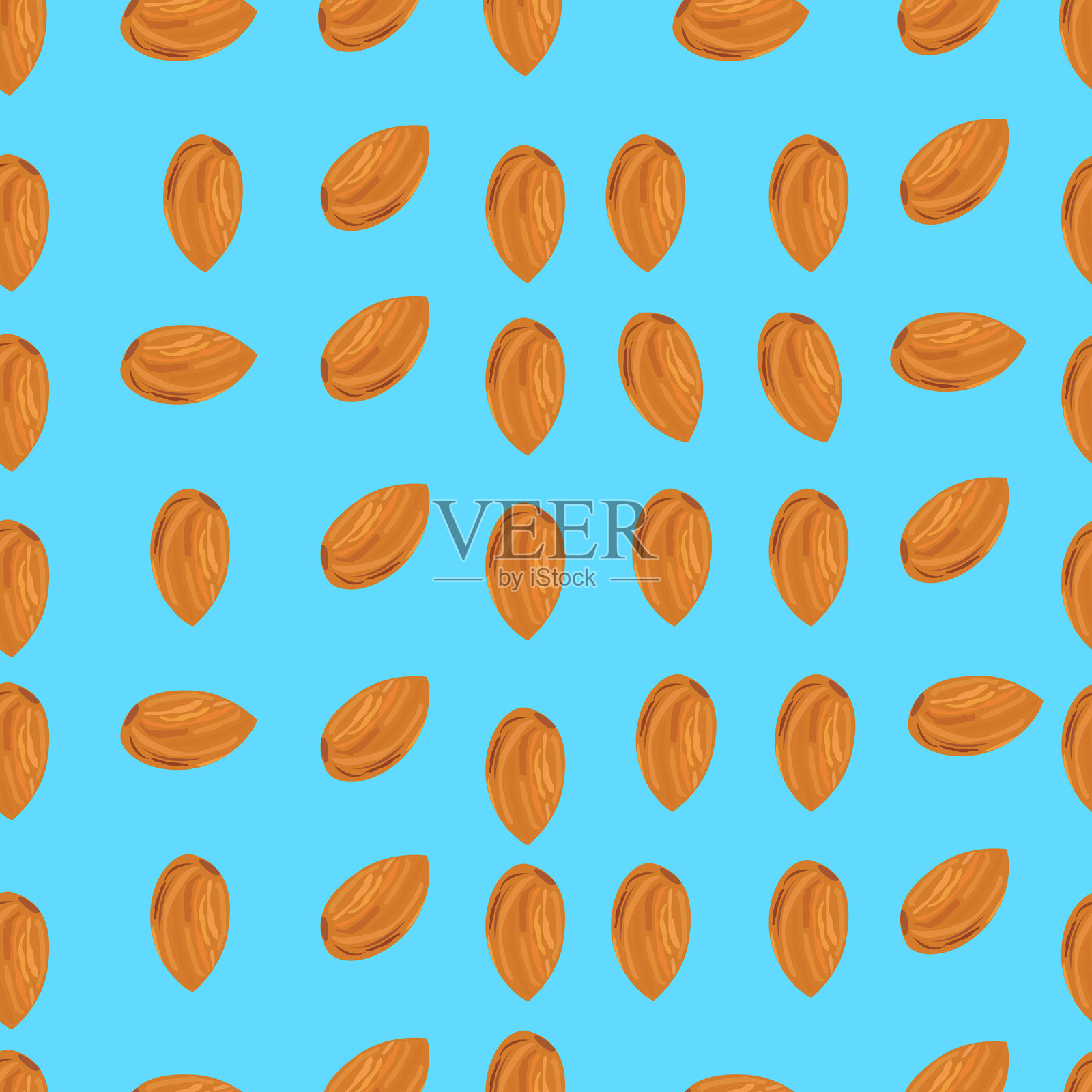 杏仁无缝图案插画图片素材