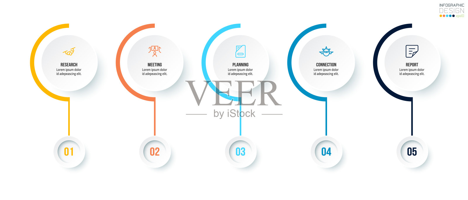 时间线图表商业信息图模板。插画图片素材