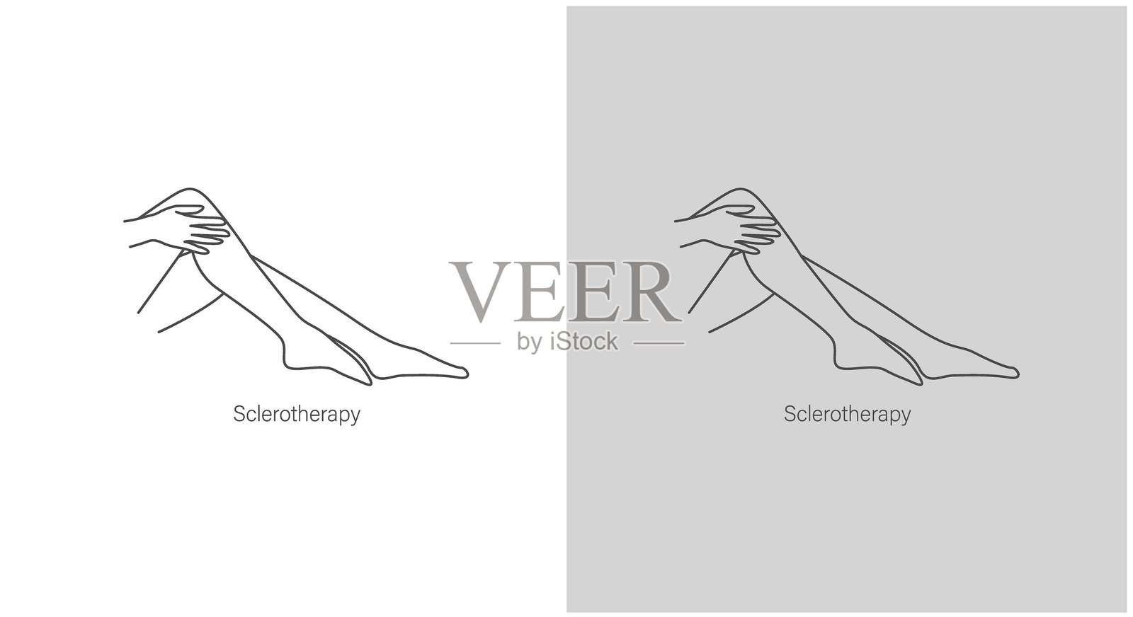 静脉治疗和减少程序的硬化疗法矢量图标插画图片素材
