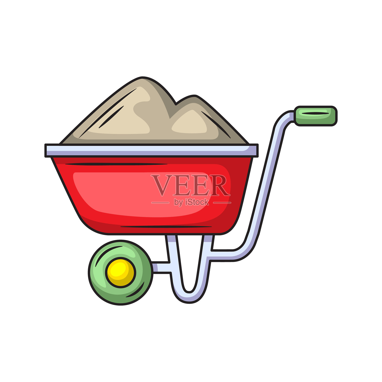 手推车图标设计。矢量设计插画图片素材