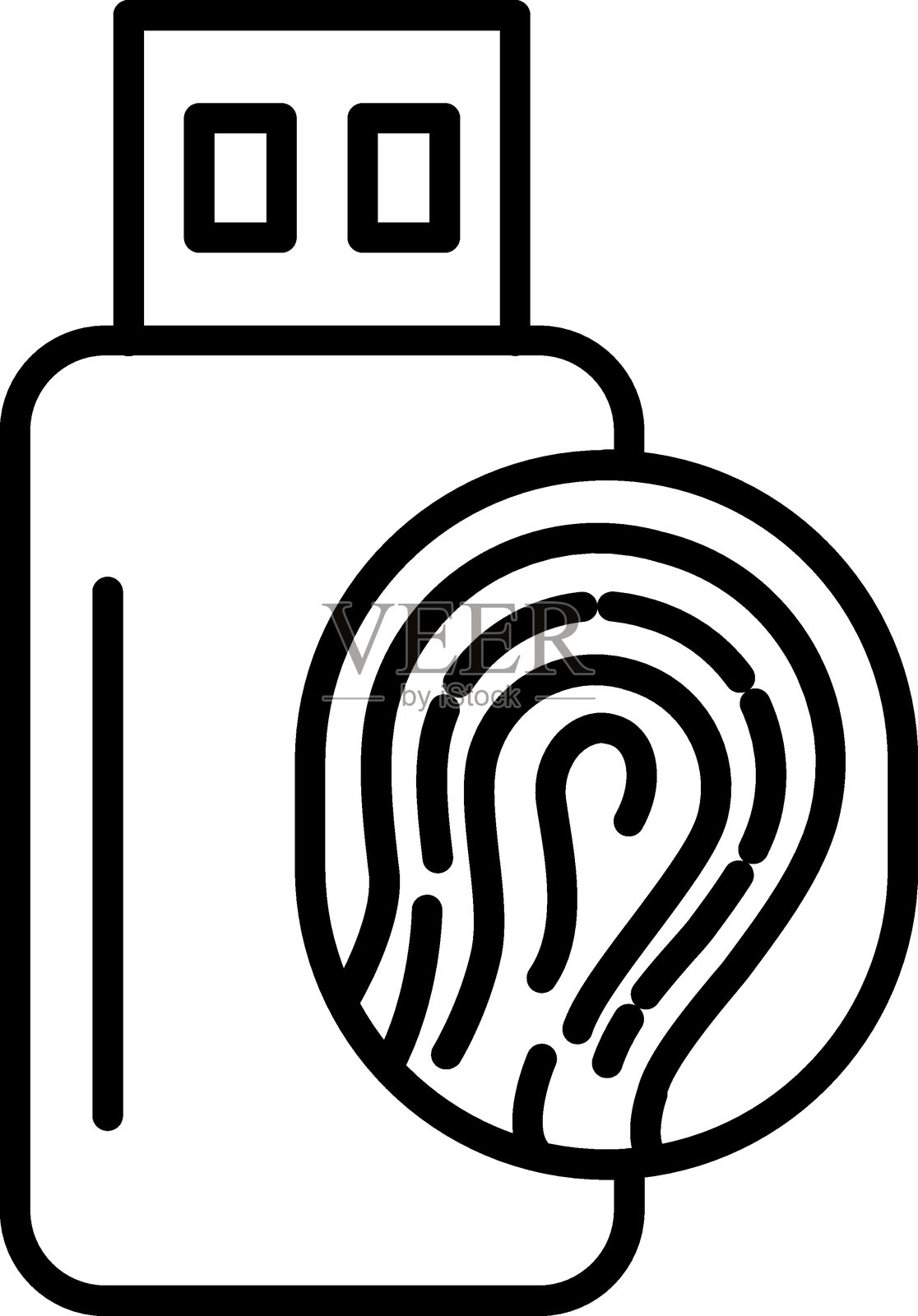 USB生物识别图标风格插画图片素材