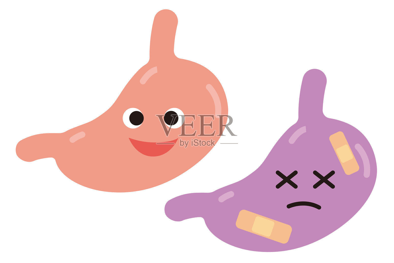 变形胃部插图集 1插画图片素材