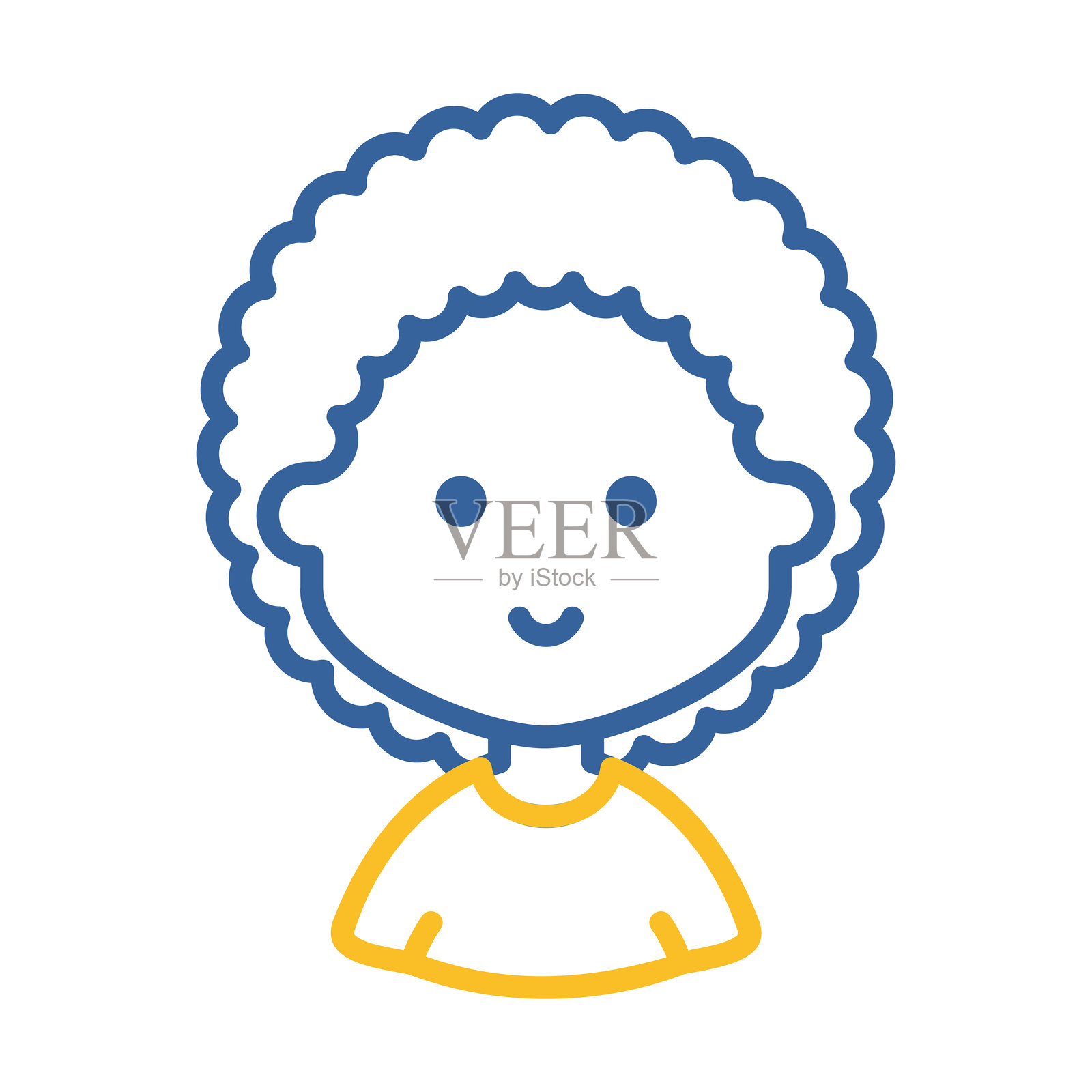 年轻性感的非洲发型女性头像插画图片素材