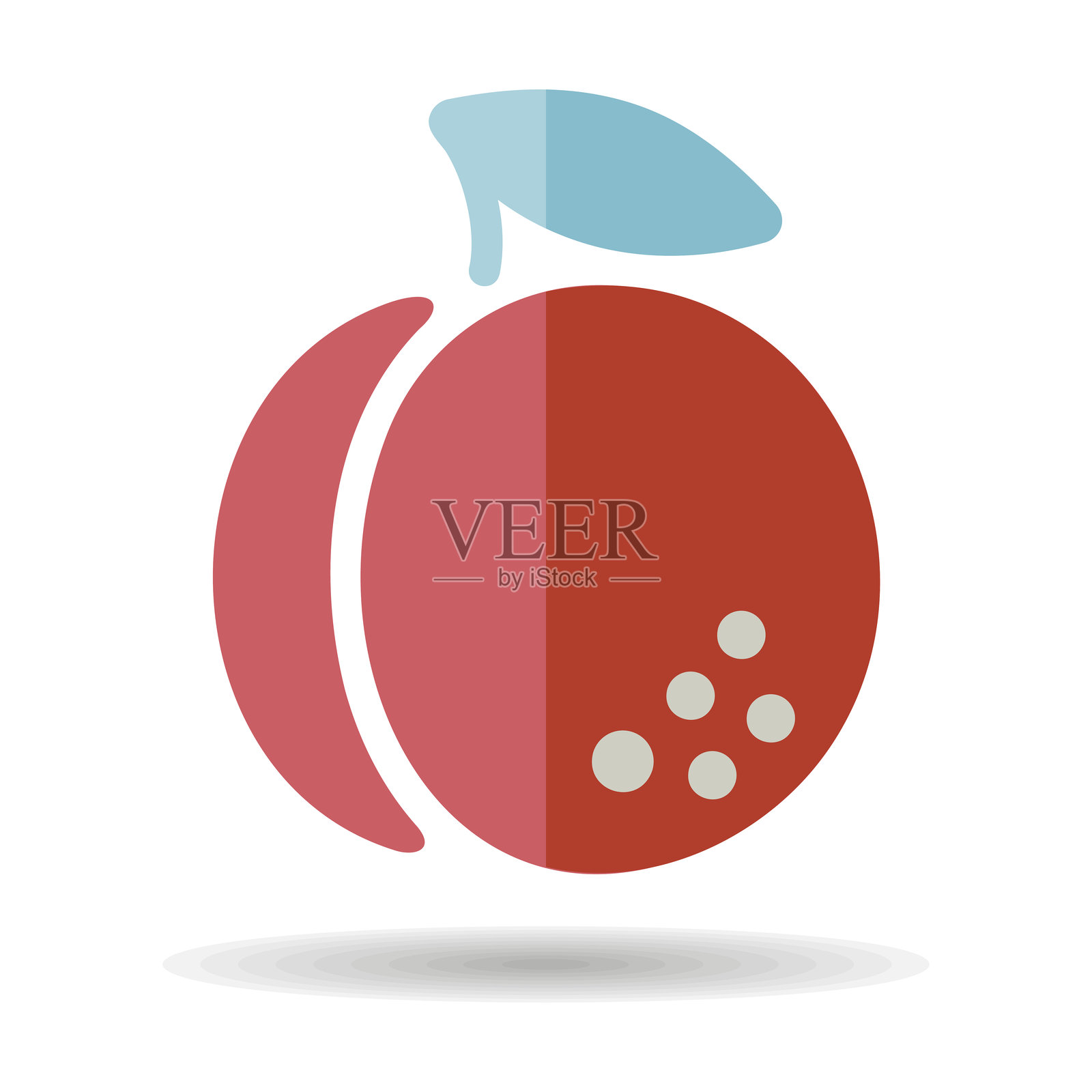 桃子孤立设计矢量图标。水果标志插画图片素材