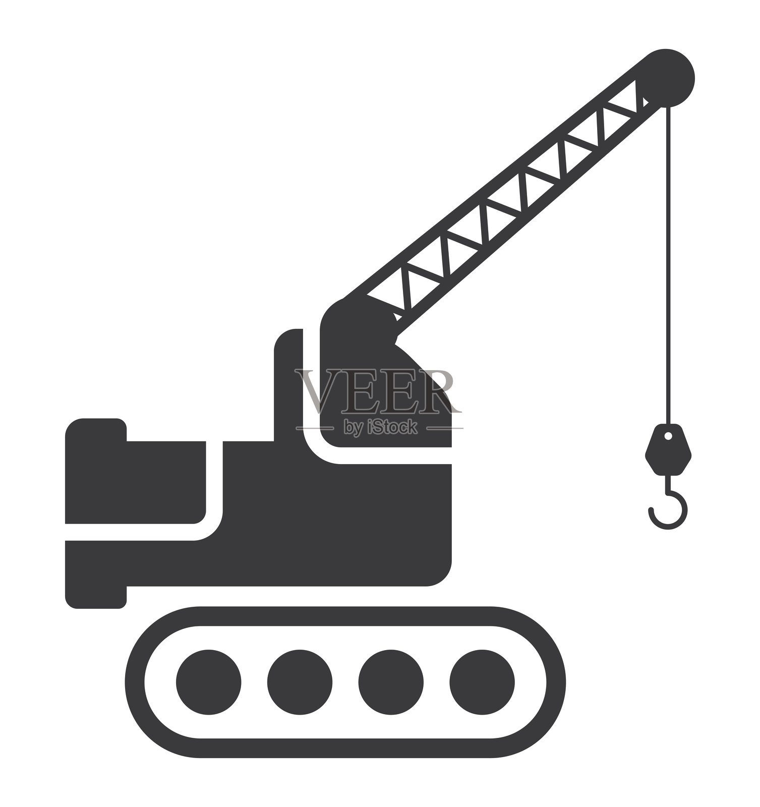 带钩的起重机卡车图标插画图片素材