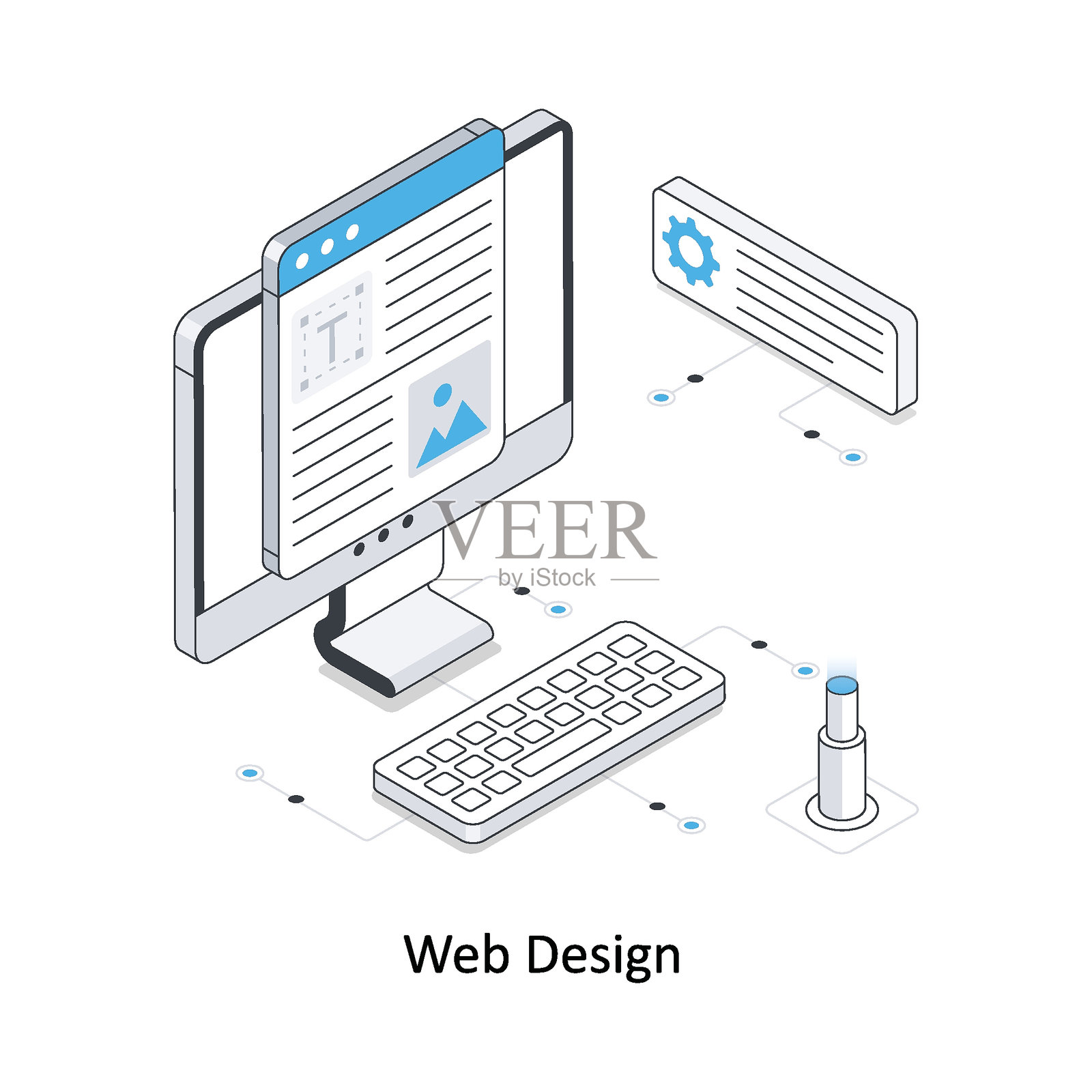 网页设计等距插图。EPS文件插图插画图片素材