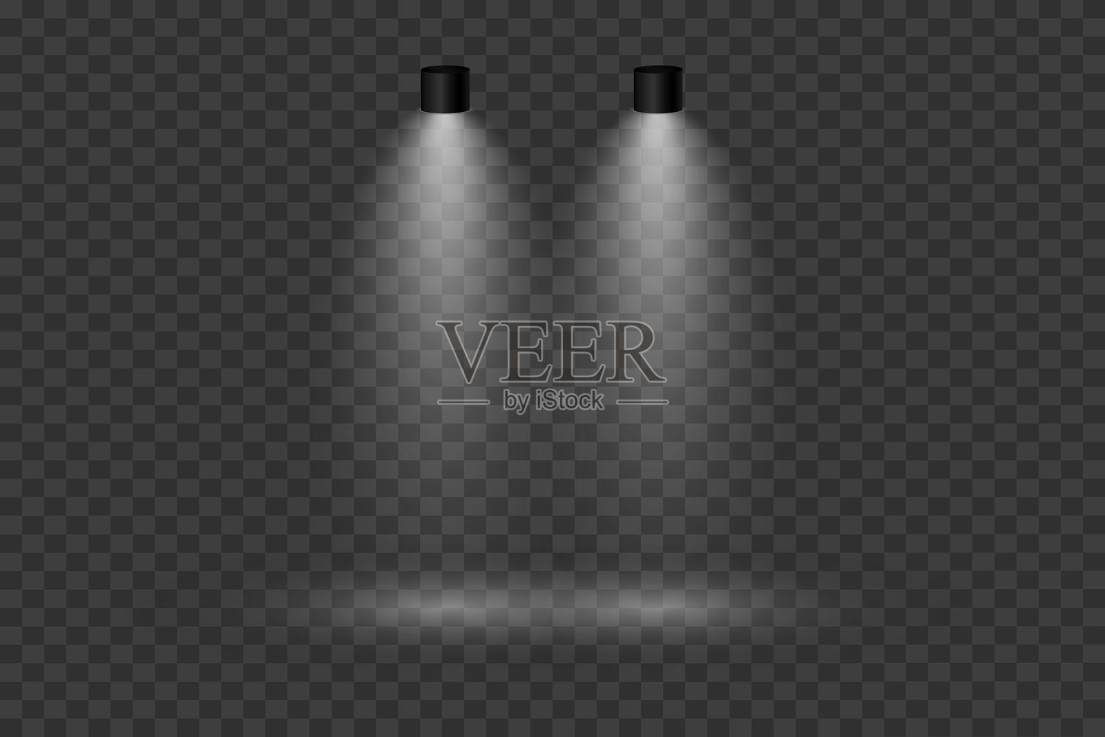 魔幻舞台灯光效果。聚光灯光效。插画图片素材