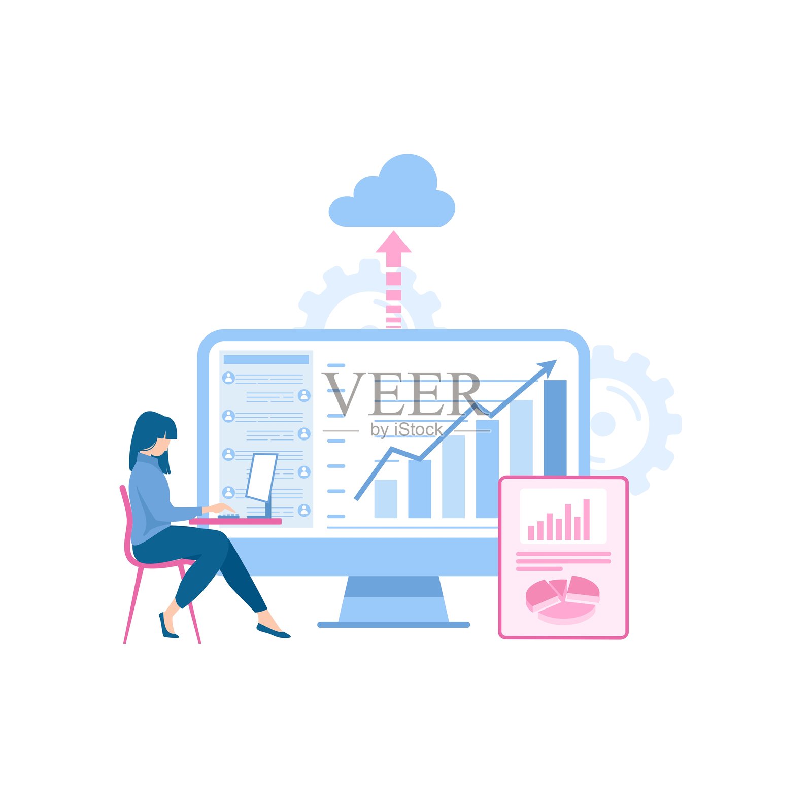 数据传输插图包插画图片素材