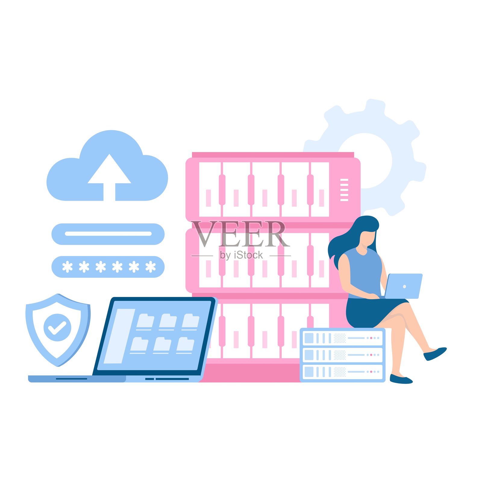 数据传输插图包插画图片素材