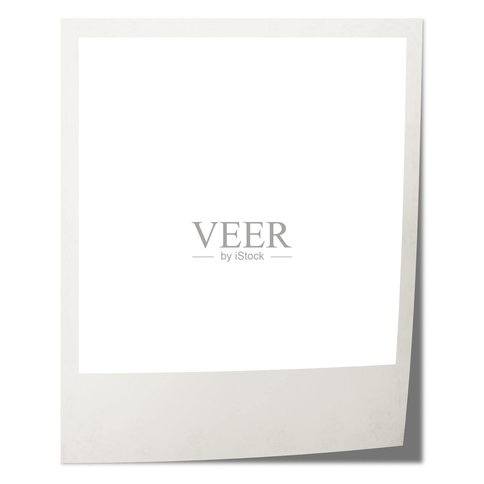 带阴影的空白宝丽来卡片，背景为PNG格式。照片摄影图片