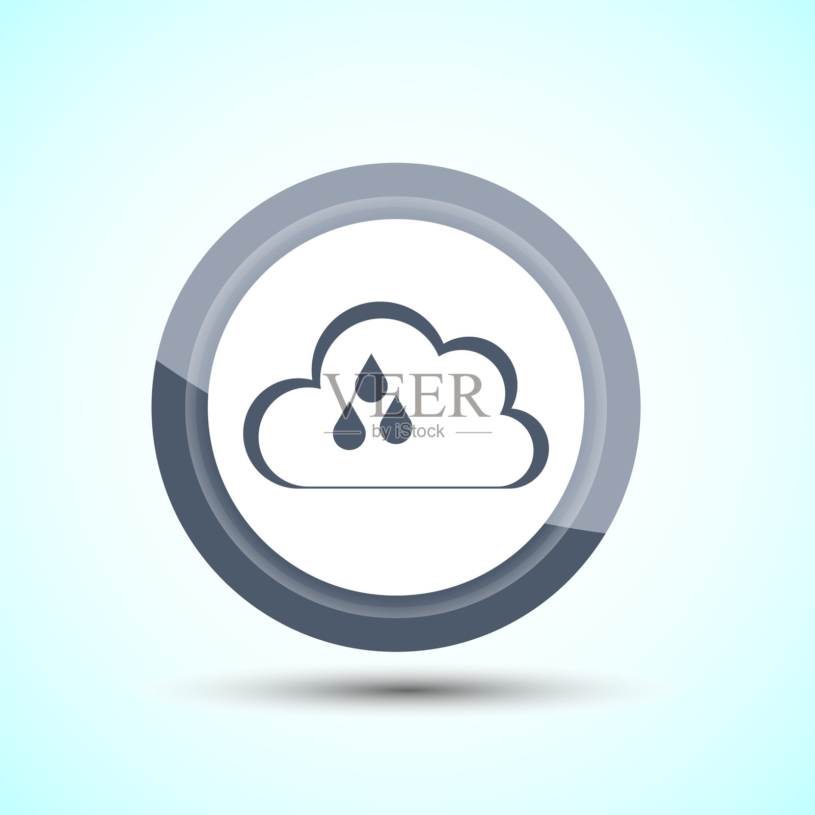 云图标设计插图，天气图标标志，灰色按钮设计插画图片素材