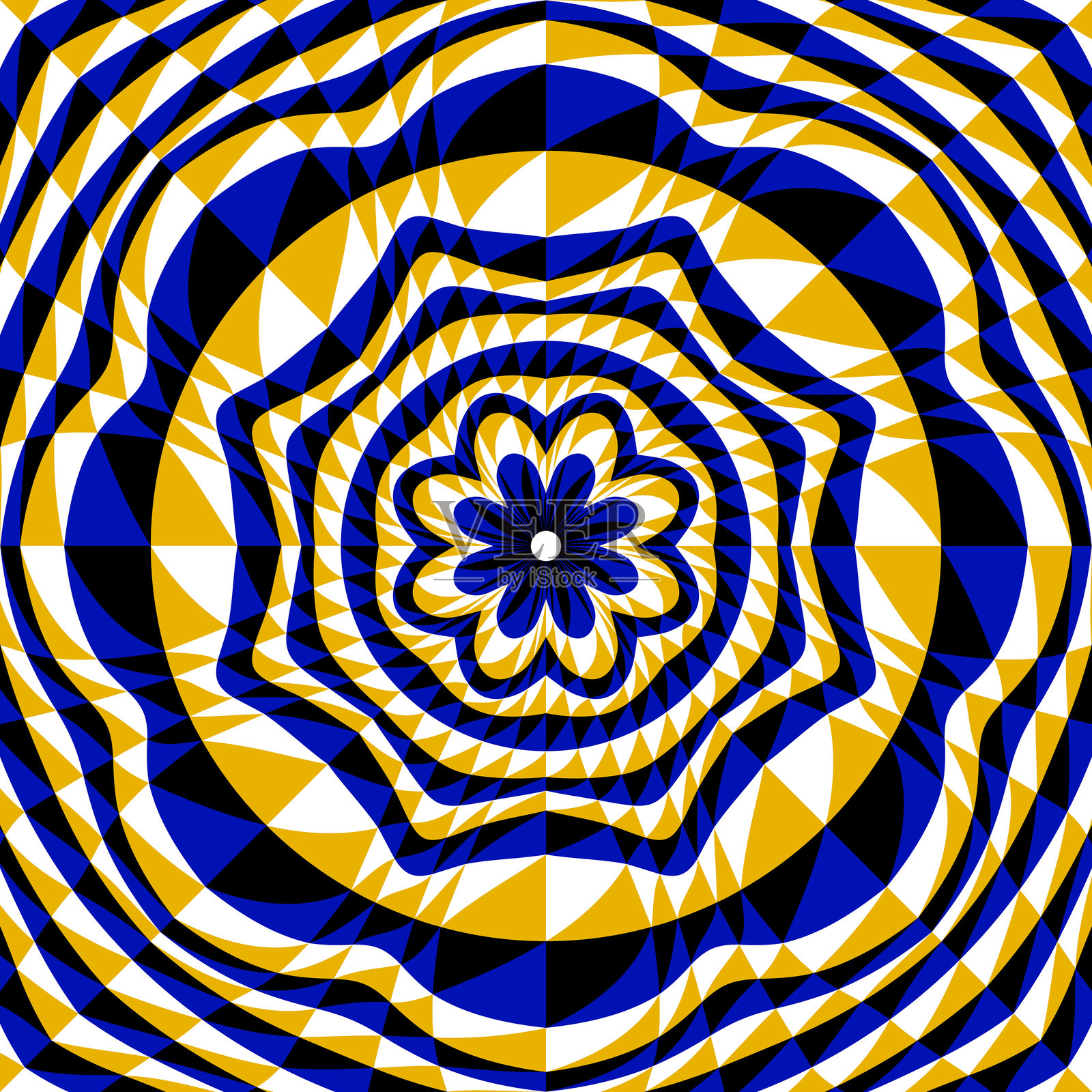 引人注目的曼陀罗形状的圆形图案。迷幻背景设计。插画图片素材