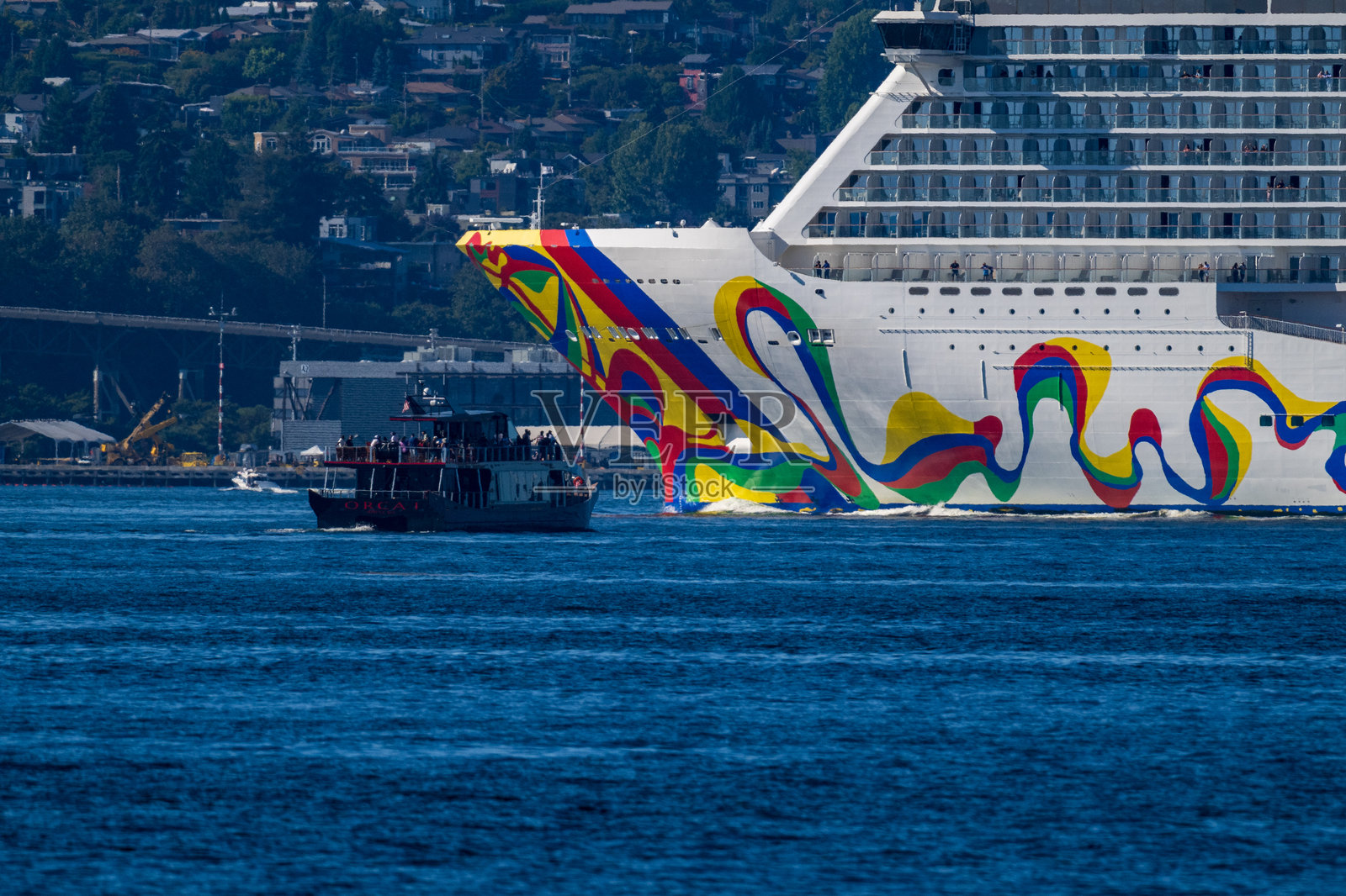 西雅图港66号码头游轮客运站照片摄影图片
