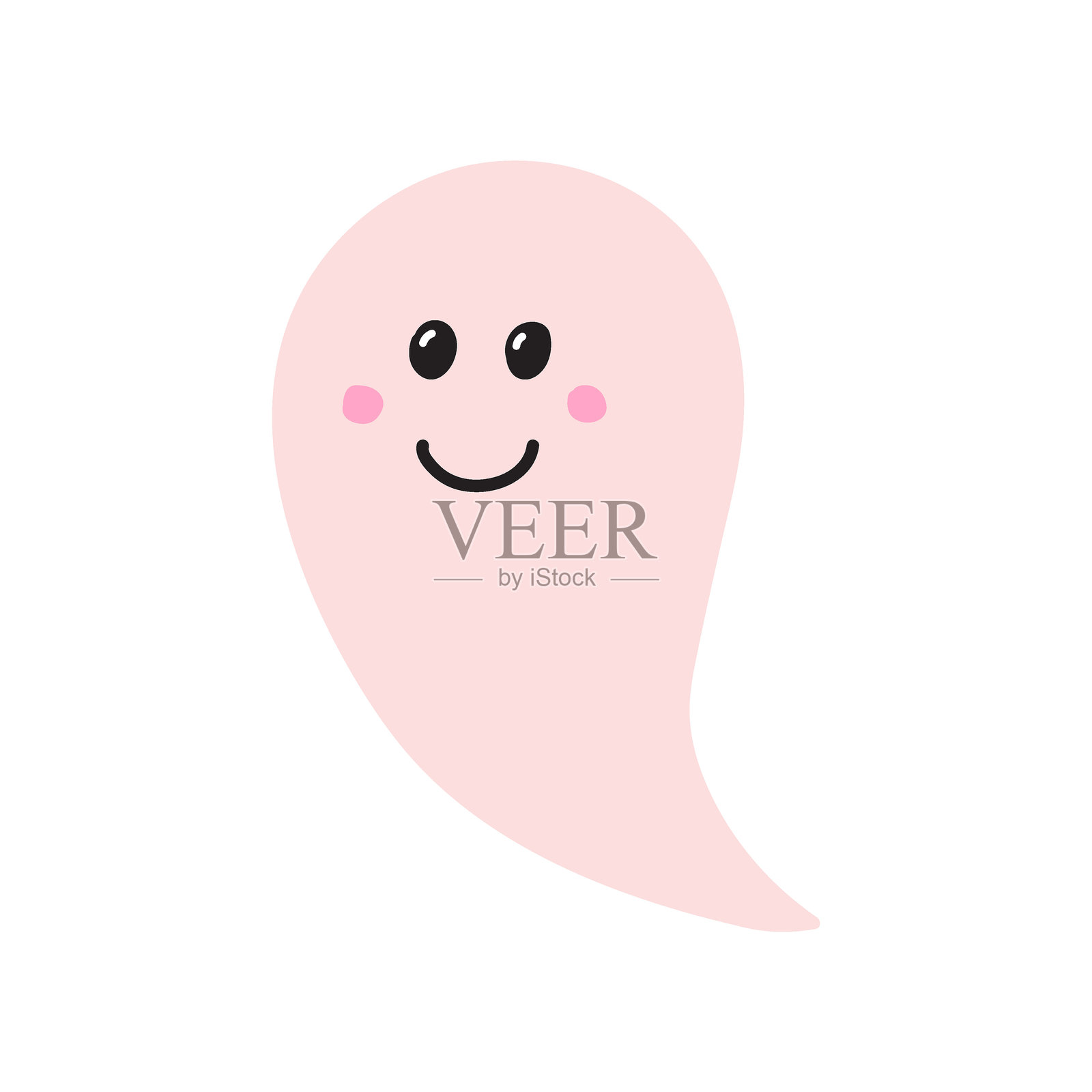 万圣节鬼魂，孤立在白色背景上。矢量插图插画图片素材