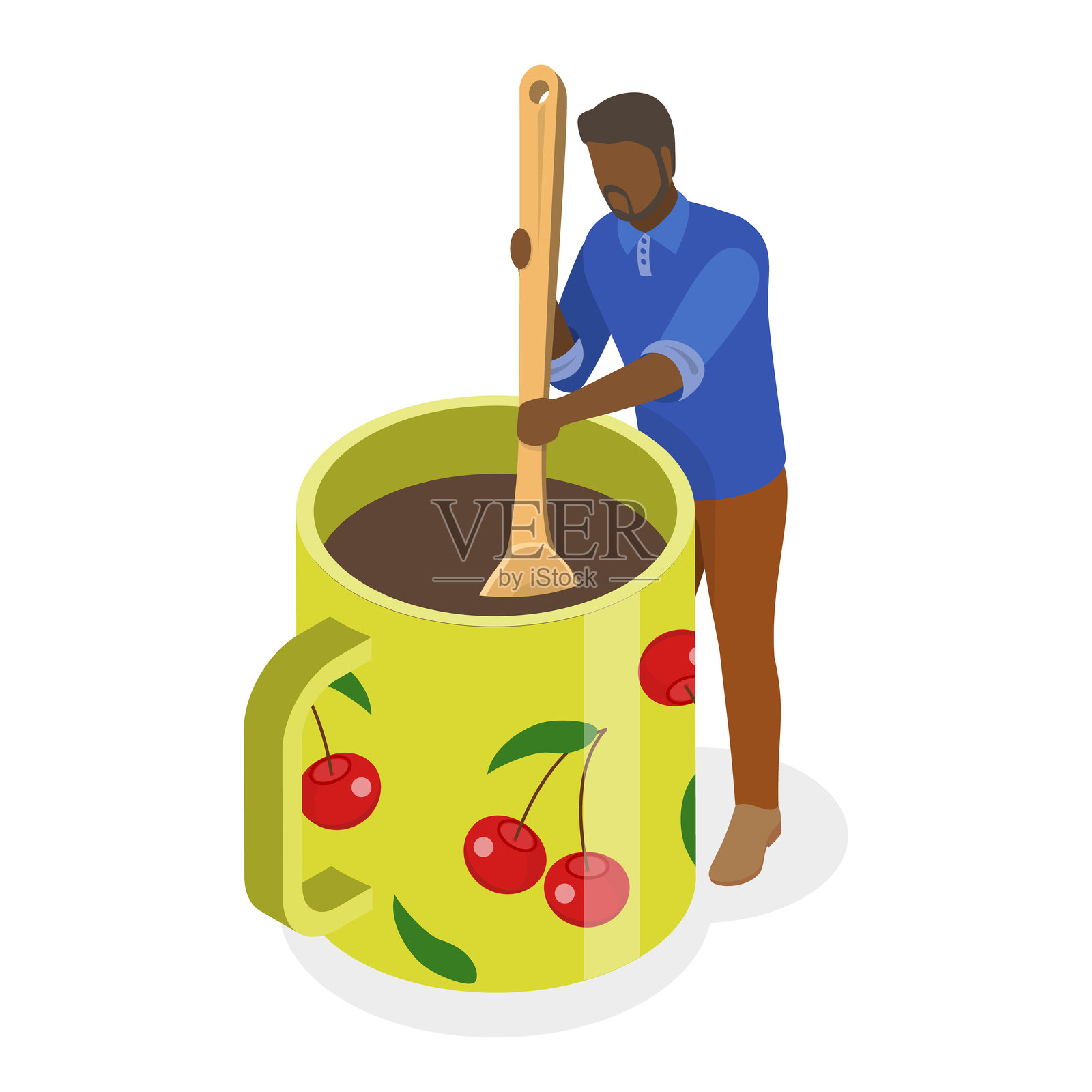 各种冷热饮料的3D等距平面矢量图集。项目3插画图片素材