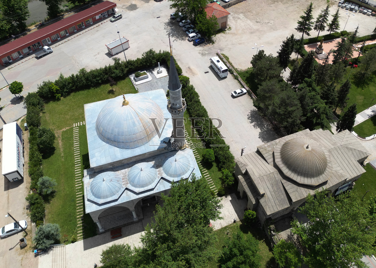 位于土耳其哈夫萨的索科卢清真寺建于16世纪，由米马尔·西南设计。照片摄影图片