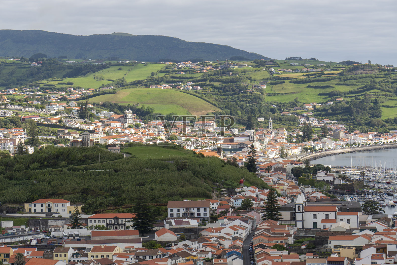 亚速尔群岛葡萄牙法亚尔岛的霍尔塔市照片摄影图片