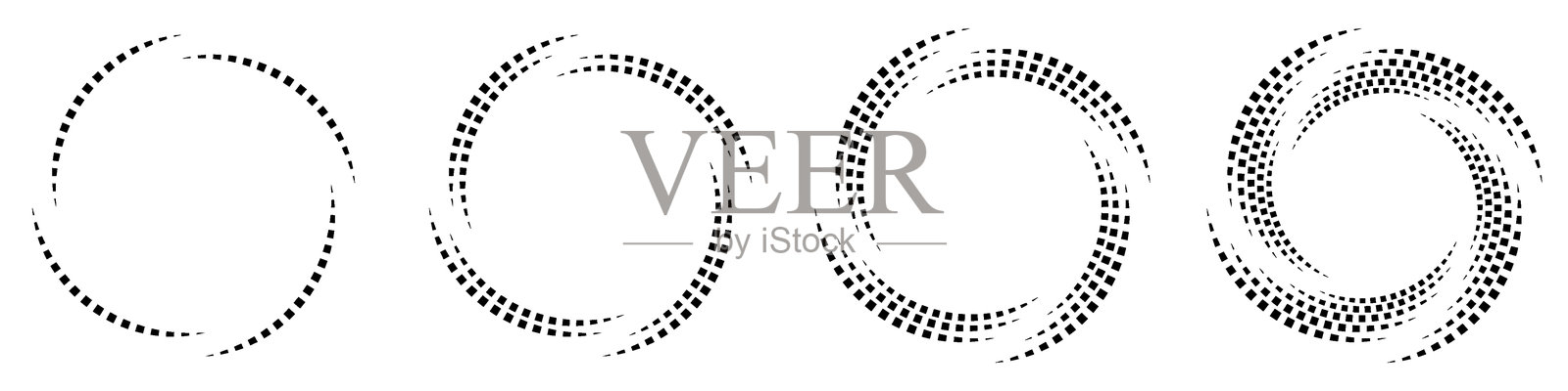 圆形漩涡点状形状305插画图片素材