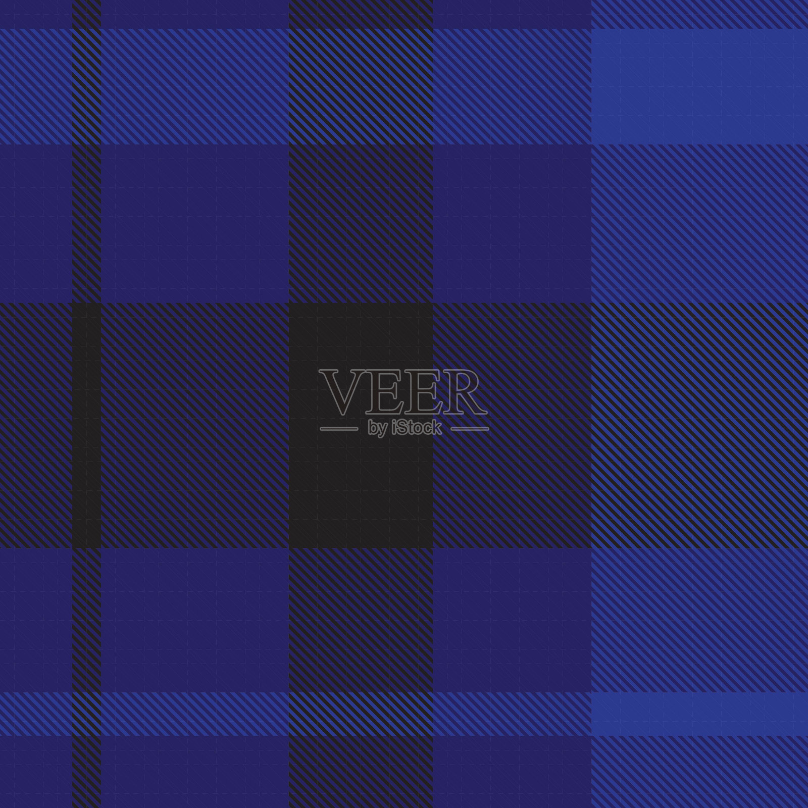 蓝色不对称格纹纹理无缝图案设计插画图片素材