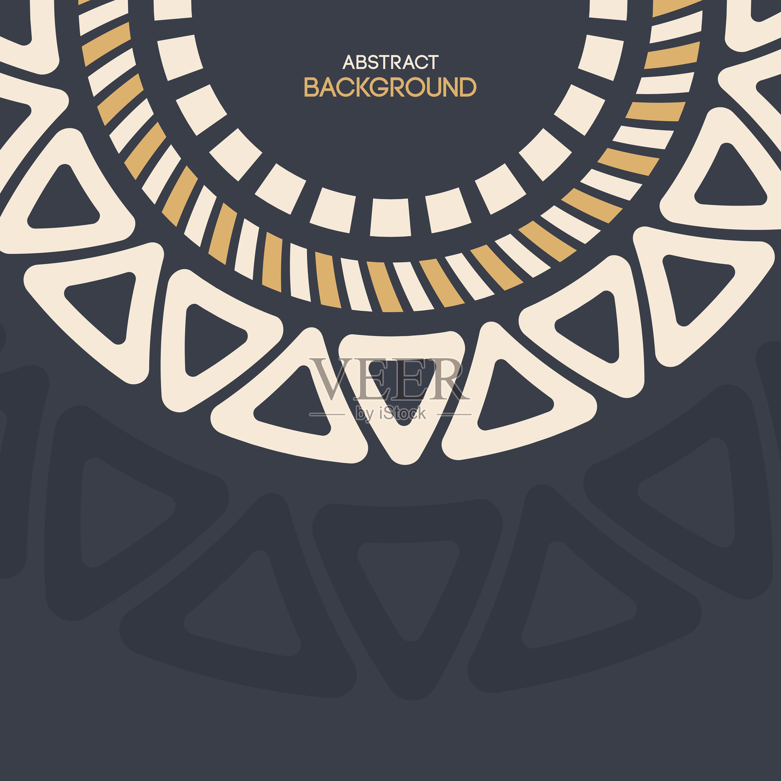 带有圆形民族图案的抽象背景。插画图片素材