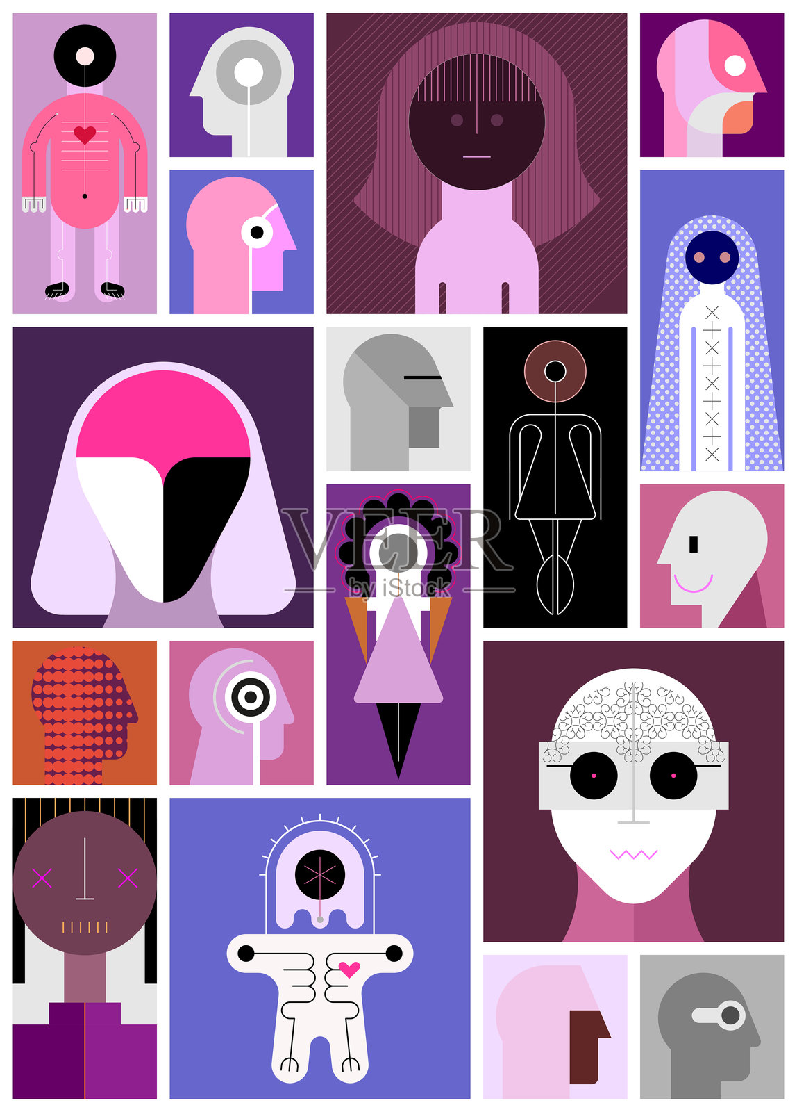 人物肖像插画图片素材