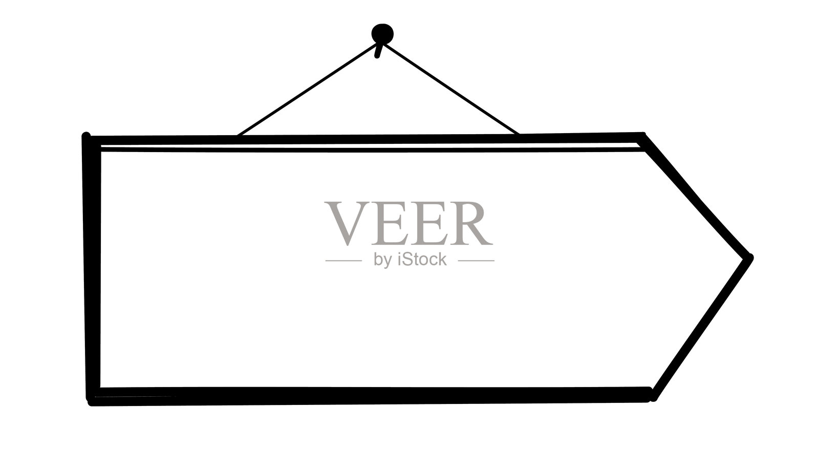 手绘招牌，标牌，悬挂的告示牌，商店门口的空白涂鸦标志插画图片素材