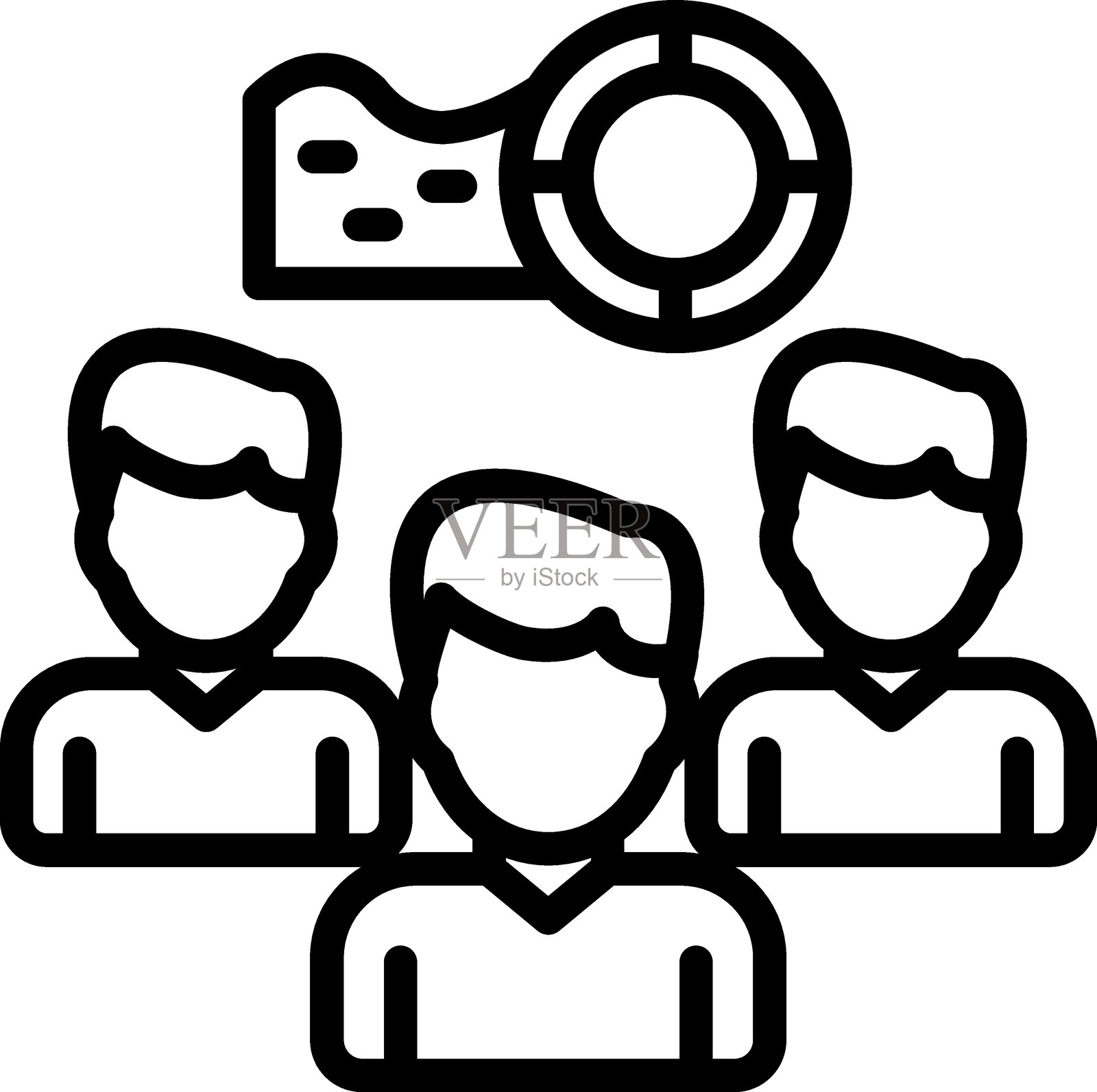 灾难救援团队图标风格插画图片素材