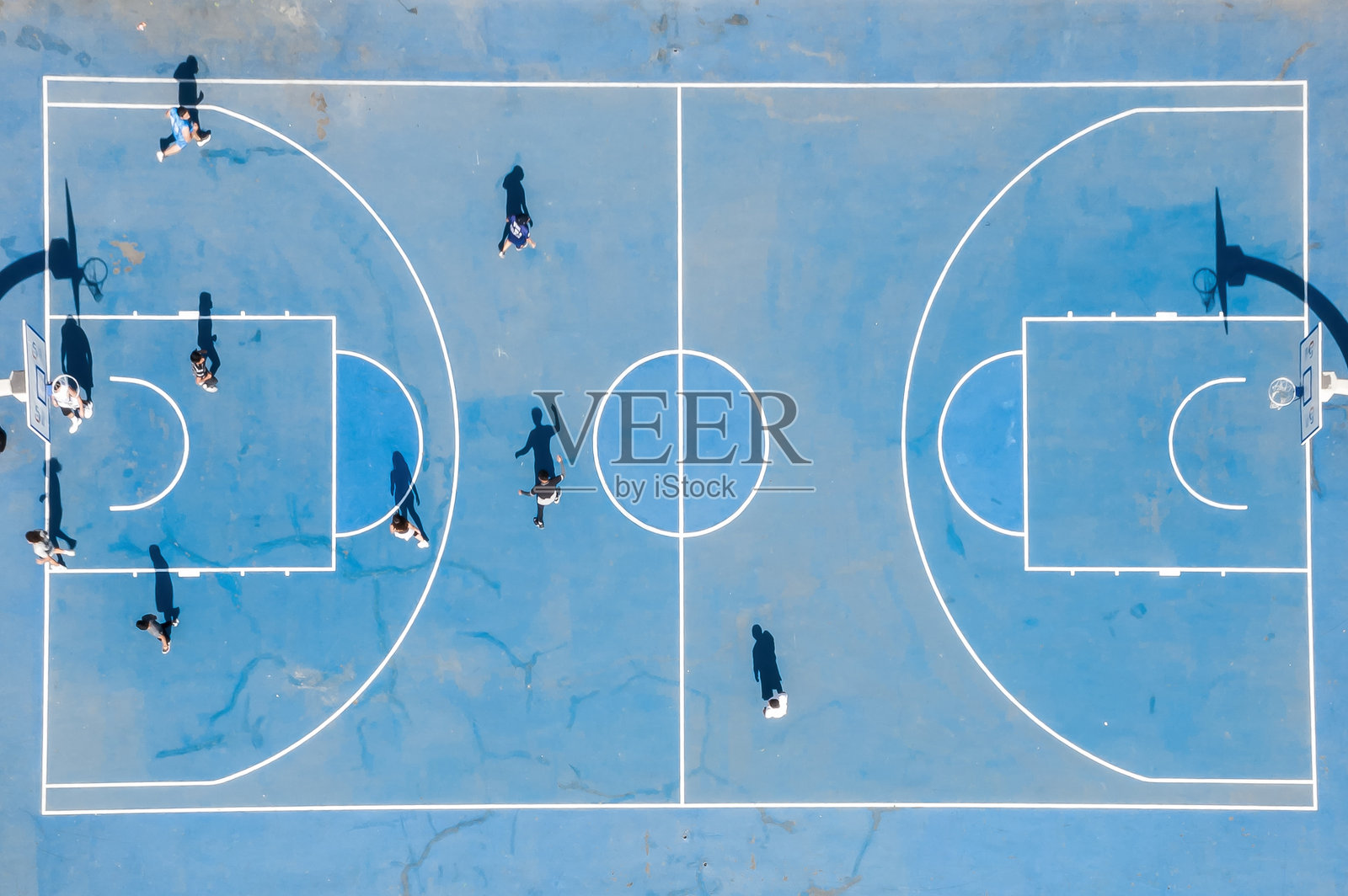 篮球场俯视图照片摄影图片