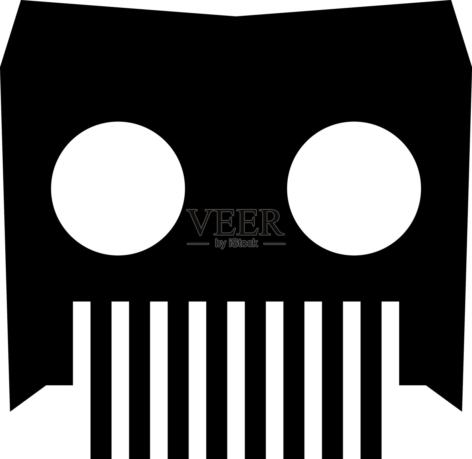 万圣节的恐怖、吓人和搞笑面孔。南瓜剪影。鬼魂图形的阴森面孔。万圣节恐怖情感图标、标志和符号。矢量插图。插画图片素材