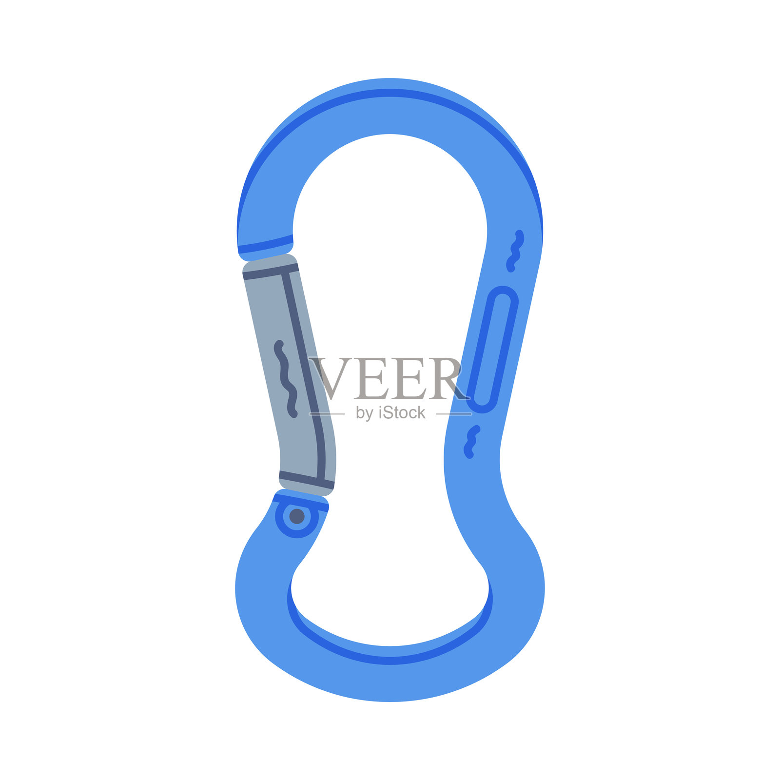 作为攀岩设备的扣环或登山扣的矢量插图插画图片素材