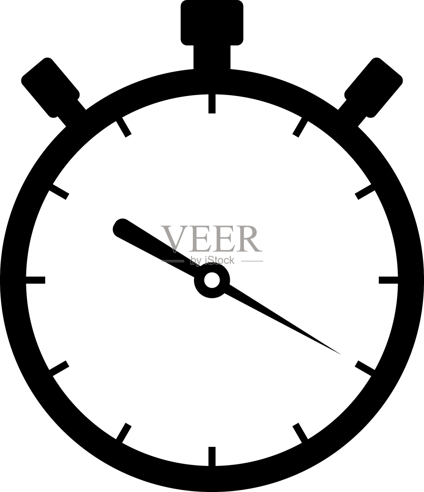 计时器矢量图标。最短时间。黑白色。插画图片素材