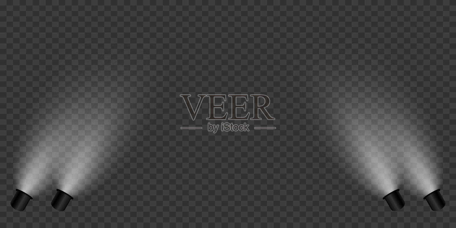 魔幻舞台灯光效果。聚光灯光效。插画图片素材