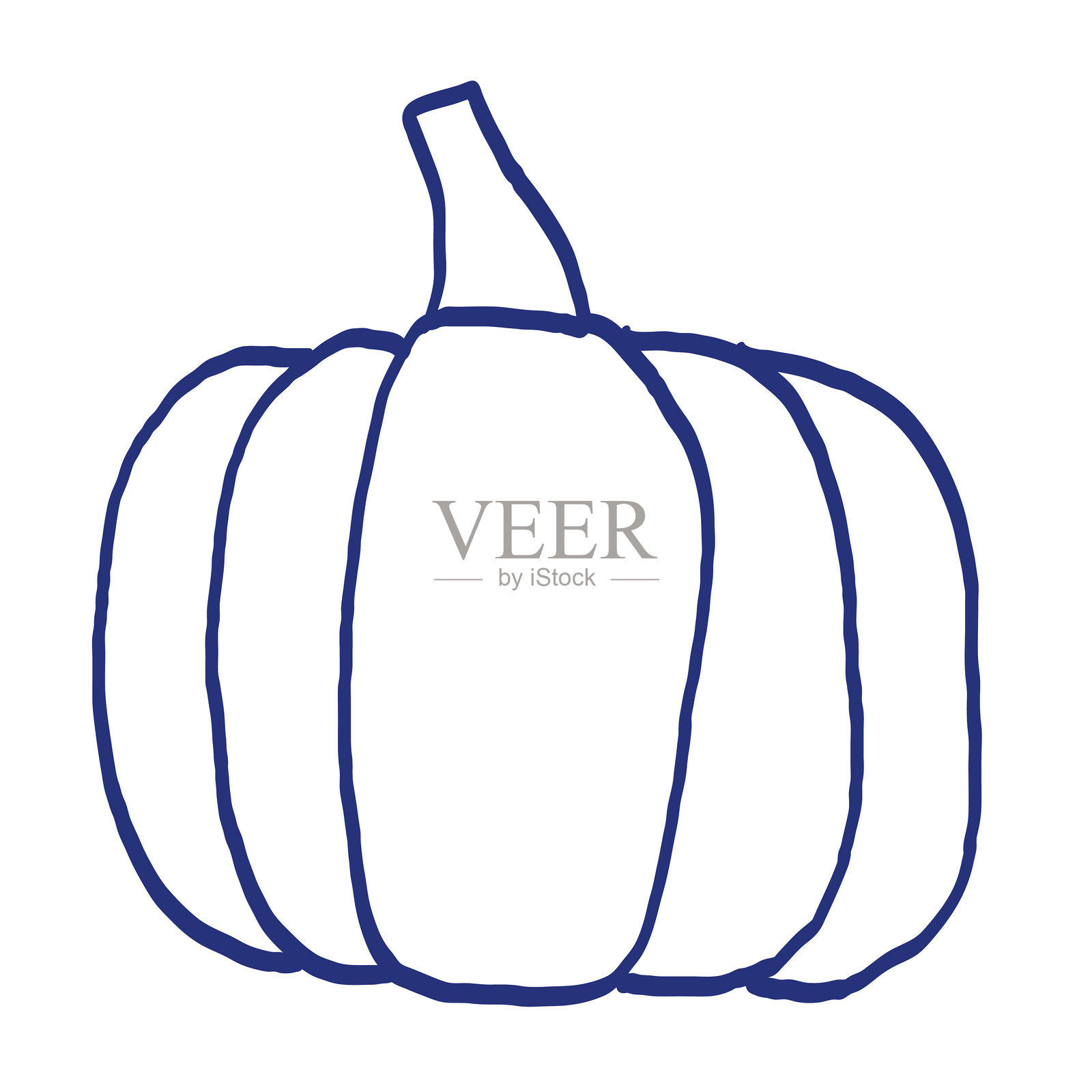 南瓜素描。新鲜蔬菜。矢量插图。手绘图标。健康食品。素食产品。蓝色笔或马克笔绘制。原始儿童画。插画图片素材
