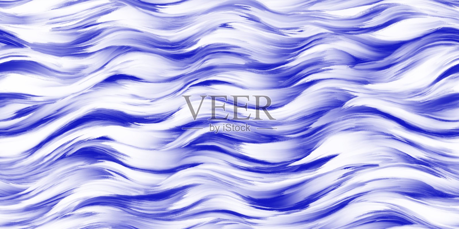 无缝蓝白波浪纹样插画图片素材