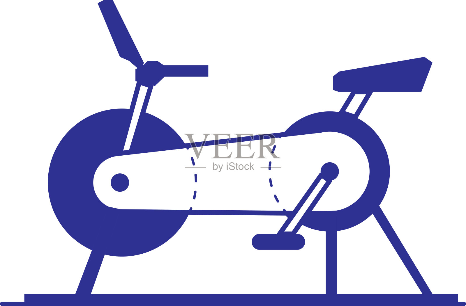 蓝色图案的跑步机图形插画图片素材